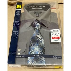NWT Croft & Barrow Men's Classic Fit Dress Shirt True Comfort Stretch Collar